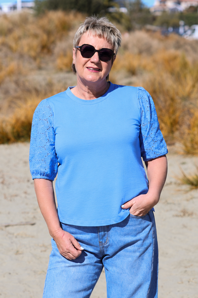 Memo Broderie Sleeve Top-shop-by-label-Hello Cyril.