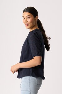 Memo Broderie Sleeve Top