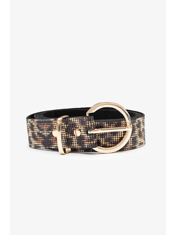 Antler Leopard Rhinestone Belt