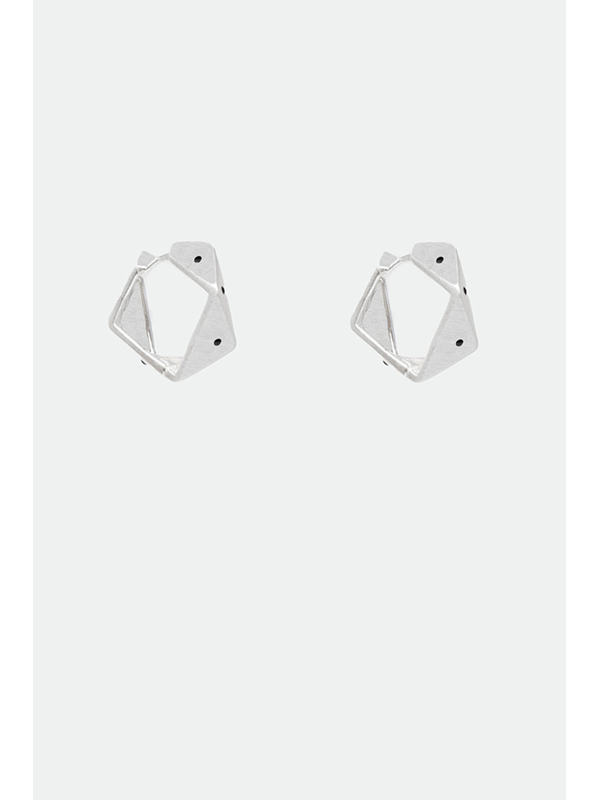 Antler Geo Edge Hoop Earrings