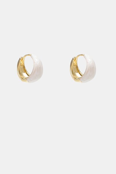 Antler Alabaster Gold Hoop Earrings-hc-new-Hello Cyril.