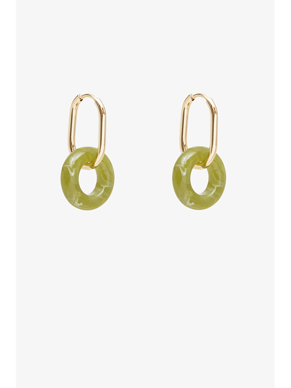 Antler Stone Drop Earrings - Fern