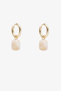 Antler Stone Drop Earrings - Vanilla
