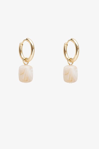 Antler Stone Drop Earrings - Vanilla-hc-new-Hello Cyril.