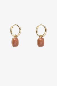 Antler Square Drop Earrings - Toffee