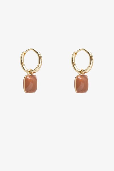 Antler Square Drop Earrings - Toffee-hc-new-Hello Cyril.