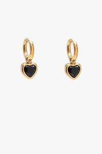 Antler Black Heart Earrings