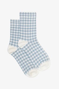 Antler Blue Gingham Sock