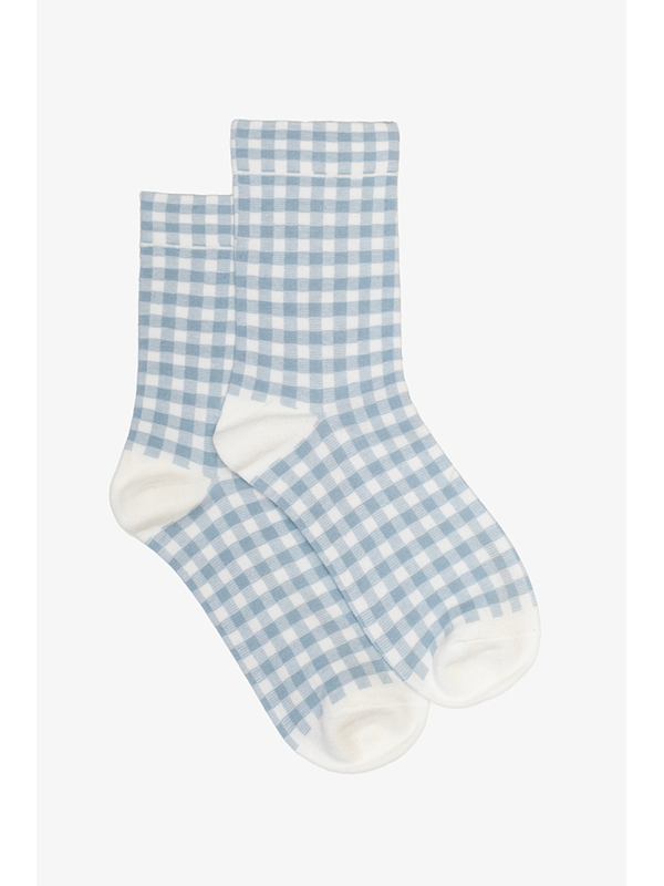 Antler Blue Gingham Sock