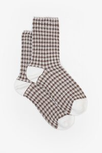 Antler Cocoa Gingham Sock