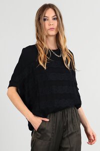Storm Lace Stripe Oversized Tee