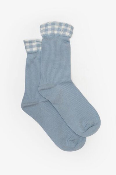 Antler Gingham Rufle Sock-hc-shop-by-style-Hello Cyril.
