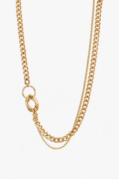 Antler Gold Double Chain Necklace-hc-new-Hello Cyril.