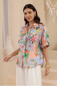 Iris Maxi Havana Botanical Shirt
