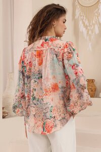 Iris Maxi Camellia Bishop Sleeve Top