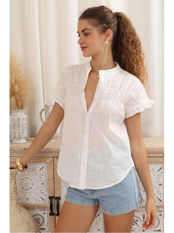 Iris Maxi Marguerite Frill Sleeve Blouse