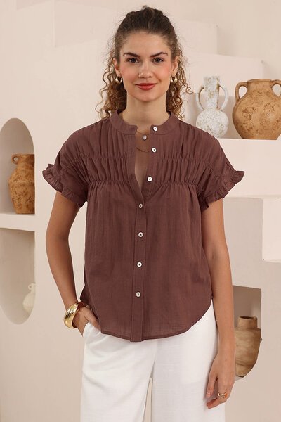 Iris Maxi Marguerite Frill Sleeve Blouse-hc-new-Hello Cyril.