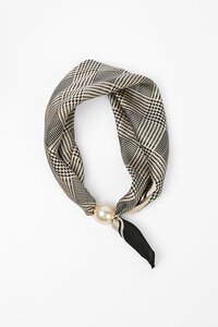 Stella + Gemma Geometric Black and Taupe Scarf