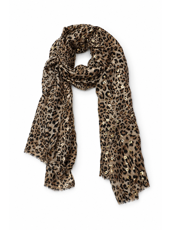 Ivys Kenya Foil Leopard Scarf