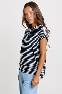 Betty Basics Shirley Navy Short Sleeve Tee