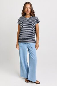 Betty Basics Shirley Navy Short Sleeve Tee