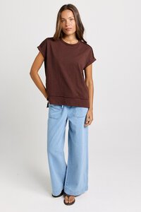 Betty Basics Shirley Chocolate Short Sleeve Tee
