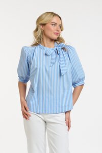 Urban Luxury Striped Bow Blouse