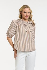 Urban Luxury Striped Bow Blouse