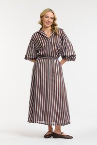Urban Luxury Striped Midi Skirt