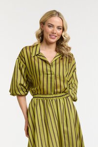 Urban Luxury Striped Puff Sleeve Shirt