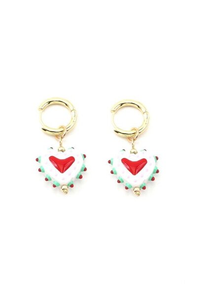 Tiger Tree Hanging Painted Heart Huggie Earrings-hc-shop-by-style-Hello Cyril.