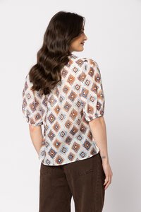 Leila + Luca Chocolate Blue Diamond Nina Blouse