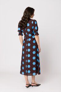 Leila + Luca Bold Blue Spot Gathering Dress