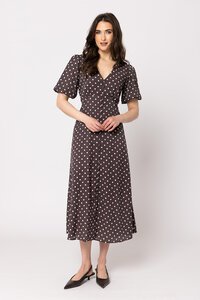 Seeking Lola Brown Spot Cheerful Dress