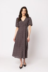 Seeking Lola Brown Spot Cheerful Dress