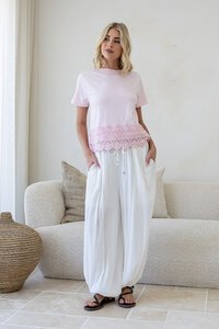 Joop & Gypsy Crochet Trim Tee