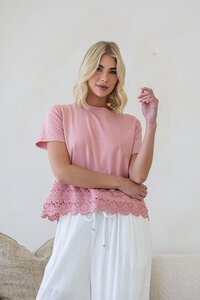 Joop & Gypsy Crochet Trim Tee