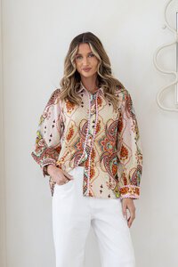 Joop & Gypsy Bohemian Paisley Button Blouse