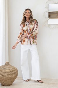 Joop & Gypsy Bohemian Paisley Button Blouse