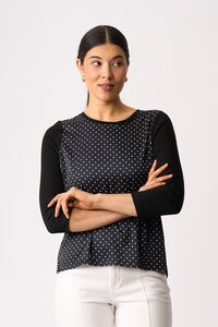 Memo Relaxed Fit Contrast Front Top