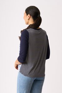 Memo Relaxed Fit Contrast Front Top