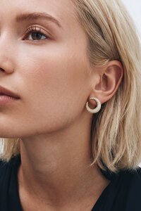 Edblad Wishbone Sparkle Gold Hoops Earrings