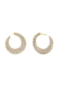 Edblad Wishbone Sparkle Gold Hoops Earrings