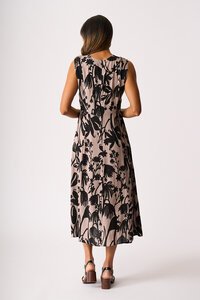 Foil Panel Flare Dress