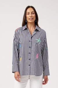 Haven Mykonos Embroidered Stripe Shirt