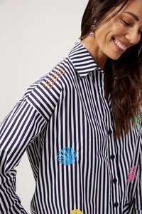 Haven Mykonos Embroidered Stripe Shirt