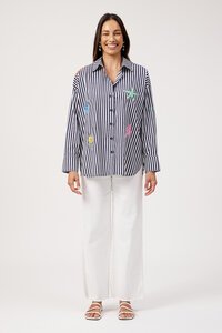 Haven Mykonos Embroidered Stripe Shirt