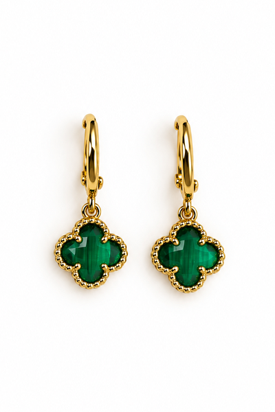 Tiger Tree Green Crystal Felice Huggies Earrings-hc-shop-by-style-Hello Cyril.