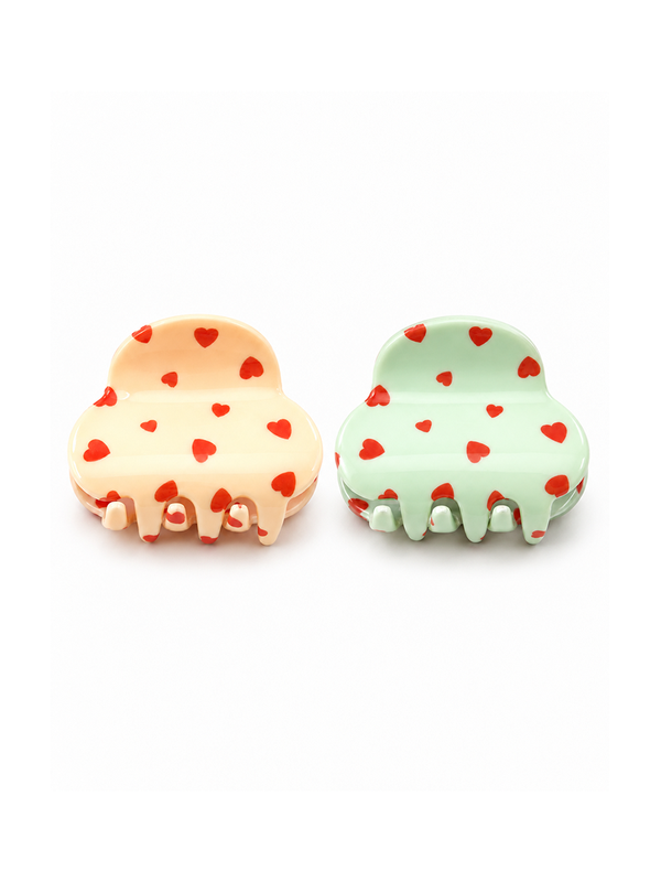Tiger Tree Small Heart Hair Clips