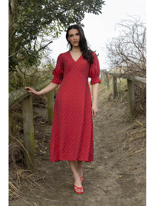 Seeking Lola Red Spot Opportunity Dress